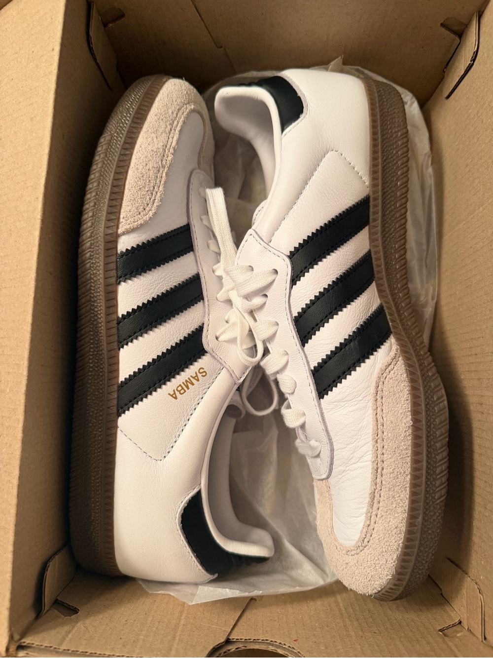 adidas Samba Classic Sneakers in White, Black & Gum